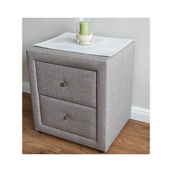 Homestyle4U Table de chevet Gris Tissu