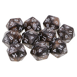 10 Pcs 20 Faces Dés D20 Polyédrique Dés Pour Donjons Et Dragons Jeux De Table Café Gris pas cher