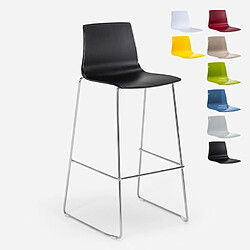 Tabouret de bar de cuisine Grand Soleil 74 cm design Imola Slitta, Couleur: Noir