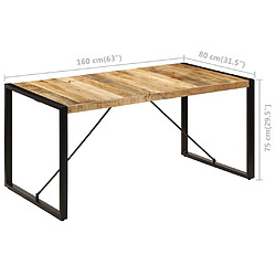 vidaXL Table à manger 160x80x75 cm bois de manguier massif pas cher