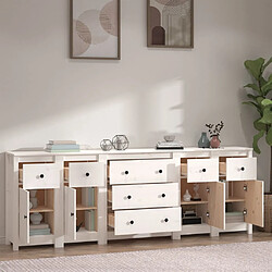 Avis Maison Chic Buffet,Meuble de Rangement,commode pour salon,Cuisine Blanc 230x35x80 cm Bois massif de pin -MN74434