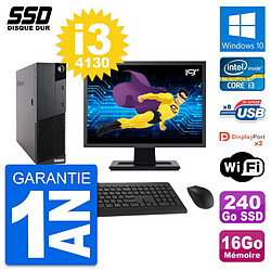 PC Lenovo M83 SFF Ecran 19" Intel i3-4130 RAM 16Go SSD 240Go Windows 10 Wifi · Occasion 