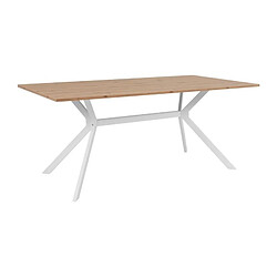 Table a manger - Onex 81A -180 x 75 x 90 cm - Coloris chene artisant / blanc - Pieds métal, plateau mélaminé