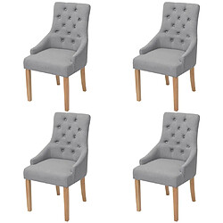 Decoshop26 Lot de 4 chaises de salle à manger design et confortable cuisine en tissu gris clair CDS021521 