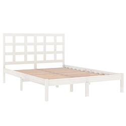 Avis vidaXL Cadre de lit Blanc Bois massif 120x200 cm