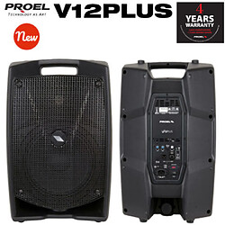 Proel V12PLUS Cassa Monitor Diffusore bi-amplificato a 2 vie 600W Picco, Nero