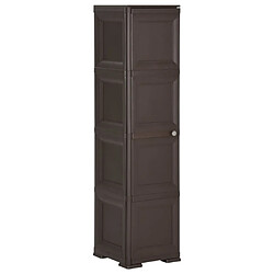 vidaXL Armoire en plastique 40x43x164 cm Design de bois Marron