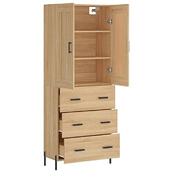 Avis vidaXL Buffet haut Chêne sonoma 69,5x34x180 cm Bois d'ingénierie