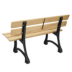 Avis Mendler Banc de jardin HWC-F96, banc du parc, banquette en bois, fonte ~ 2 places, 125cm marron clair