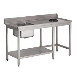 Gastro M Table entrée lave-vaisselle inox 850x1000x700mm