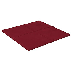 Avis vidaXL Panneaux muraux 12 pcs Rouge bordeaux 30x30 cm Velours 1,08 m²