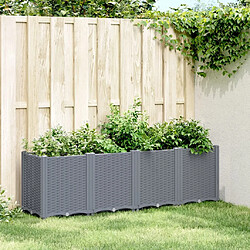 Maison Chic Jardinière,Bac à fleurs - pot de fleur gris 160x40x53 cm polypropylène -GKD44499