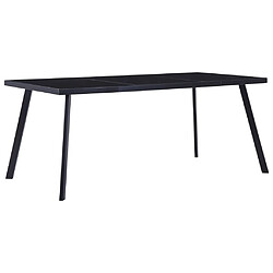 vidaXL Table à manger Noir 160x80x75 cm Verre trempé 