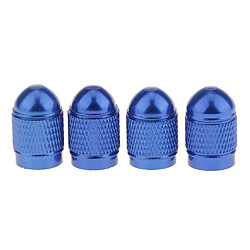 4x Bouchon de Valve de Pneu - Bouchon de Protection en Aluminium pour Valve de Pneu - Voiture Vélo Moto - Bleu