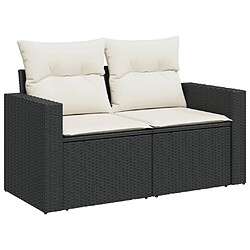 Avis vidaXL Salon de jardin 4 pcs avec coussins noir résine tressée