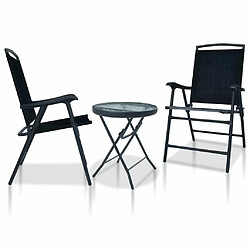 Maison Chic Table de bistro et chaises d'extérieur 3 pcs,Ensemble de bistro de jardin pour relax Noir Acier -GKD333277