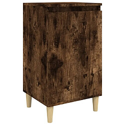 Maison Chic Table de chevet,Table de nuit,Table d'appoint pour salon chêne fumé 40x35x70 cm bois d'ingénierie -MN64754