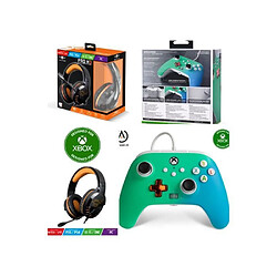 Power A Pack Manette XBOX ONE-S-X-PC Seafoam Fade EDITION + Casque Gamer PRO H3 ORANGE SPIRIT OF GAMER XBOX ONE/S/X/PC 