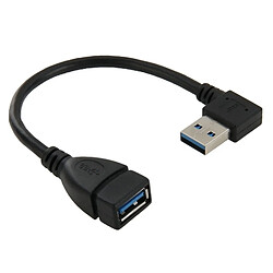 Wewoo Câble d'extension USB 3.0 Angle droit 90 degrés mâle à femelle, Longueur: 18cm