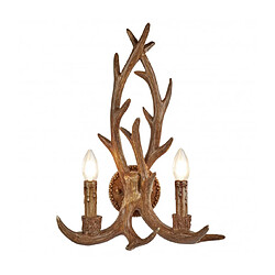 Searchlight Applique Stag, résine, 2 ampoules Matériau : RésineColoris : Brun rustiqueNombre d'ampoules : 2Type d'ampoule : E14Puissance Max en Watts (W) : 7IP20Hauteur en Cm : 46Largeur en Cm : 35,5Projection en C