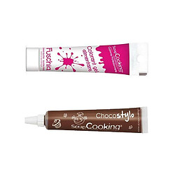 Scrapcooking Stylo chocolat + Colorant alimentaire en gel fuschia