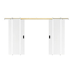 Vente-Unique Porte coulissante double avec système à galandage - 2 x H205 x L83 cm - MDF + PVC Blanc - VARIN II pas cher