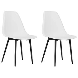 Maison Chic Lot de 2 Chaises à manger,Chaise pour cuisine,Solide Structure blanc PP -MN28553