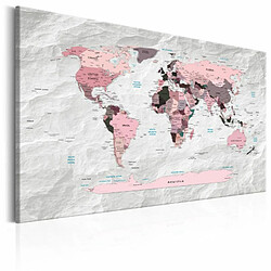 Paris Prix Tableau Imprimé World Map : Pink Continents 40 x 60 cm