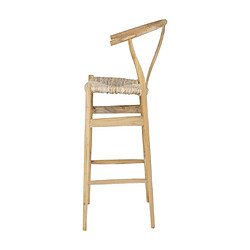 Acheter Vente-Unique Tabouret de bar en teck et paille - Naturel - POGIANA