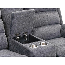 Vente-Unique Canapé 2 places relax électrique avec tablette en tissu anthracite NEVERS pas cher