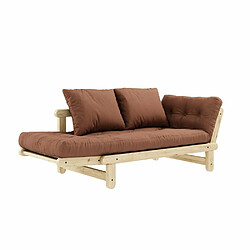 Avis Inside 75 Banquette méridienne futon BEAT pin naturel tissu coloris brun argile couchage 75*200 cm.