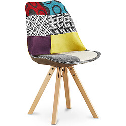 ICONIK INTERIOR Chaise à manger Denisse design scandi rétro - multicolore premium - Patchwork Ray Multicolore