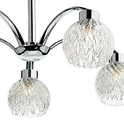 Acheter Luminaire Center Plafonnier Yasmin chrome poli et verre 5 ampoules