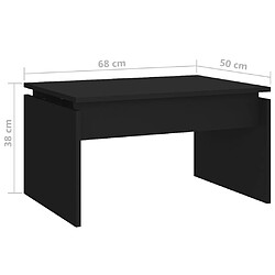 vidaXL Table basse noir 68x50x38 cm bois d'ingénierie pas cher