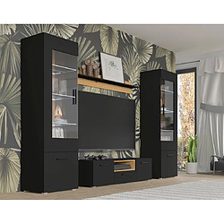 Avis Bestmobilier Leolio - vitrine - noir et bois - 60x190 cm