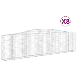 vidaXL Paniers à gabions arqués 8 pcs 400x30x100/120 cm Fer galvanisé