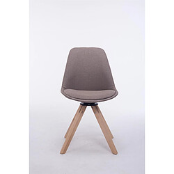 Decoshop26 Chaise de salle à manger x1 chaise visiteur assise pivotant à 360° en tissu taupe piètement en bois carré clair 10_0003478