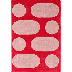 Jardindeco Tapis intérieur à poils longs Swing 381 rouge 200 x 280 cm.