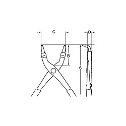 Bahco - Pince à circlips intérieurs à bec courbé à 90° et finition phosphatée 180 mm - 2890-180