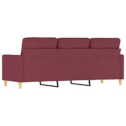 Acheter vidaXL Canapé à 3 places Rouge bordeaux 180 cm Tissu