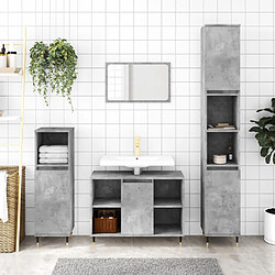 vidaXL Armoire de salle de bain gris béton 30x30x100 cm 