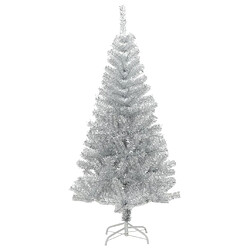 vidaXL Sapin de Noël artificiel avec support argenté 150 cm PET