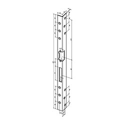 Gâche de sécurité coudée .312 L.500mm S.3mm acier rectifié, galvanisé.DIN Droite ASSA ABLOY