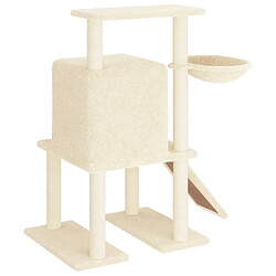 Arbre à chat avec griffoirs,niche pour chat en sisal Crème 96,5 cm -MN22701 pas cher