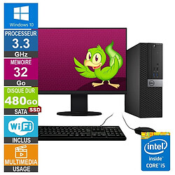 Dell Optiplex 7040 SFF i5-6400 3.30GHz 32Go/480Go SSD Wifi W10 + Ecran 19 - Reconditionné