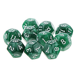 10pcs Douze Faces De Dés D12 Jouer D & D Jeux Rpg Parti Dices Vert