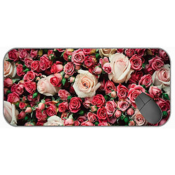 Universal (750x300x3) Grande souris avec un chiffon à texture premium, la nature, la rose, le coussin de souris en caoutchouc de fleurs