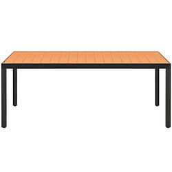 vidaXL Table de jardin Marron 185 x 90 x 74 cm Aluminium et WPC