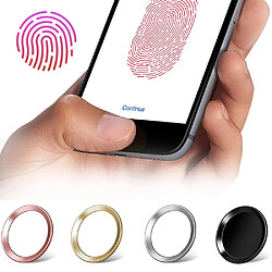 Lot de 4 autocollants pour boutons iPhone prenant en charge l'identification des empreintes digitales Touch ID, cadre en aluminium pour bouton d'identification tactile compatible avec Apple iPhone iPad iPod