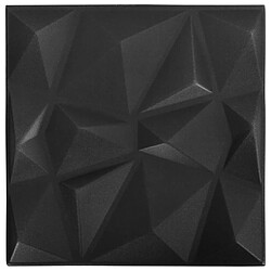 vidaXL Panneaux muraux 3D 48 pcs 50x50 cm Noir diamant 12 m²